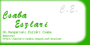 csaba eszlari business card